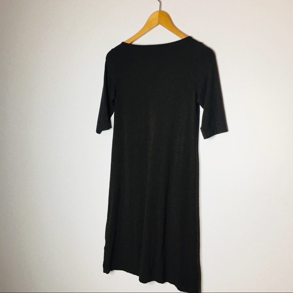 Eileen Fisher Womens Dress Brown V-Neck Stretch - Picture 5 of 7